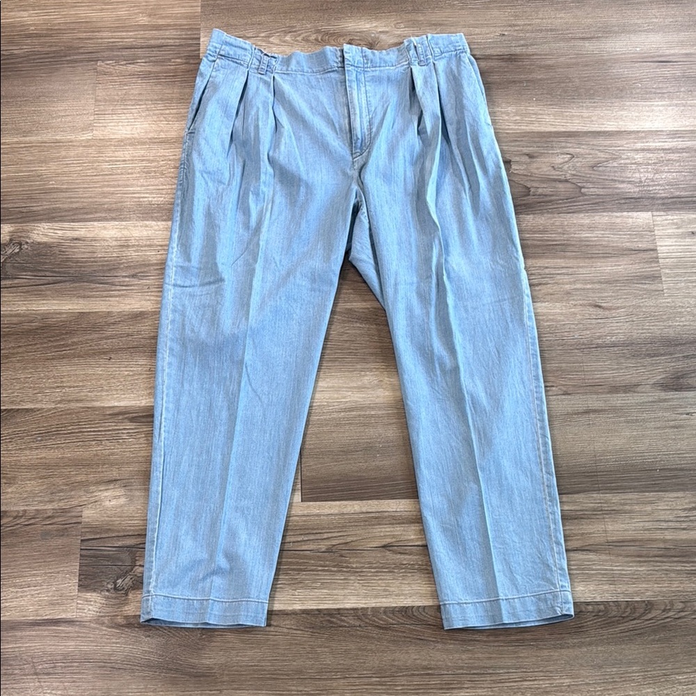 Anthropologie Women's Size Medium‎ M Jeans Blue Cotton Blend Pleated